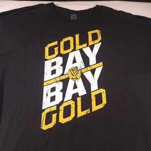 WWE Gold Bay Bay Gold Crew Neck Graphic Short Sleeve T Shirt Mens Size 2X Black